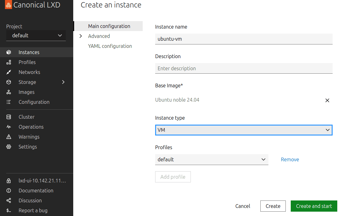 Create an Ubuntu 24.04 LTS VM