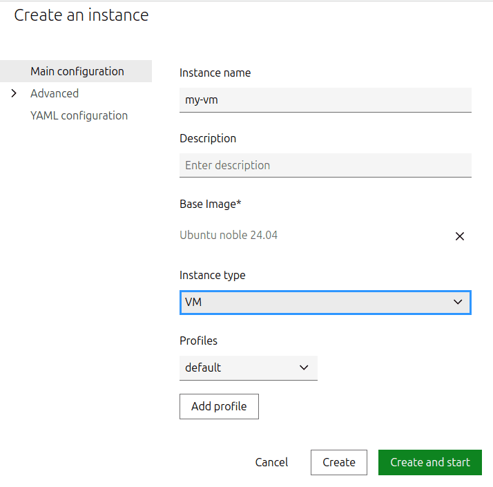 Create an Ubuntu 24.04 LTS VM